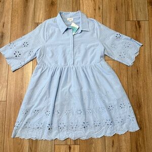 NWT Blue Eyelet Dress with pockets